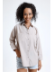 Kadın Bej Cepli Oversize Uzun Basic Poplin Gömlek Kadın Bej Cepli Oversize Uzun Basic Poplin Gömlek